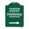 Signmission Thanks for Coming Turn Right for Exit Event Parking with Right Arrow, Green & White, GW-1824-22823 A-DES-GW-1824-22823 - alternate 1
